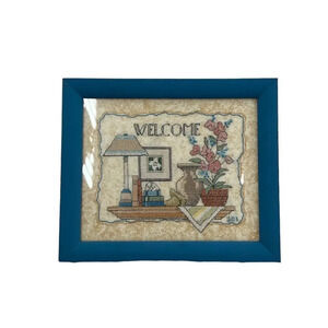 Framed Welcome Cross Stitch‎ Wall Decor